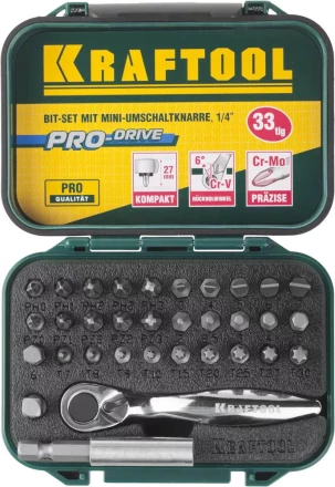 PRO. Наборы в боксе: БИТЫ KRAFTOOL PRO-Drive 26157-H33 купить в Нефтеюганске