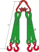 Строп текстильный четырехветвевой 4СТ 1.25 т L=6 м  РА 60 мм Звено РТ-3 купить в Нефтеюганске