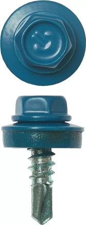 Саморезы ЗУБР окраш., RAL 5009 небесно-голуб., для крепл. кров. матер. к металл. констр., 5.5x19мм, 500шт 4-300315-55-019-5009 купить в Нефтеюганске