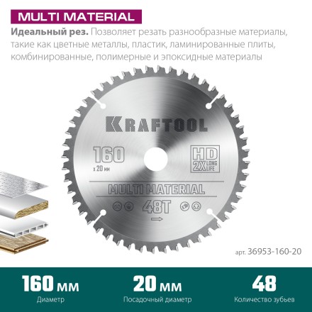 Диск пильный Multi Material, повышенный ресурс 36953-160-20 купить в Нефтеюганске