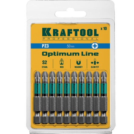 Биты KRAFTOOL OPTIMUM PZ 26124-3-50-10 купить в Нефтеюганске