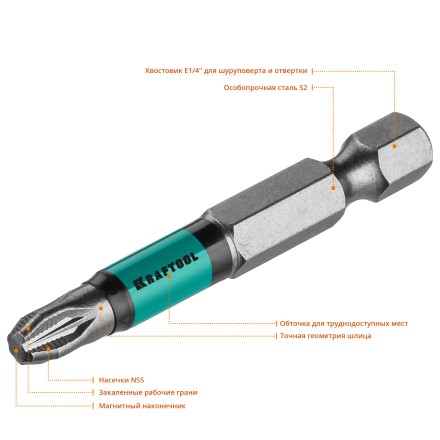 Биты KRAFTOOL OPTIMUM PZ 26124-3-50-10 купить в Нефтеюганске