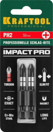 Биты для ударных шуруповертов KRAFTOOL Impact Pro PH 26191-2-50-S2 купить в Нефтеюганске
