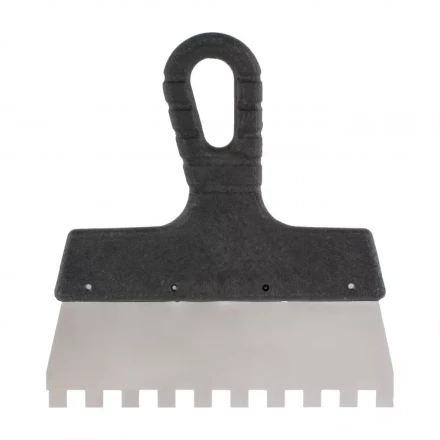 Шпатель из нержавеющей стали 150 мм зуб 4 х 4 мм пластмассовая ручка 85154 купить в Нефтеюганске