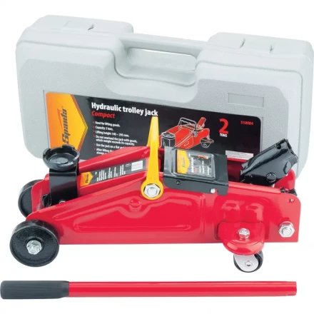 Домкрат гидравлический подкатной 2 т h подъема 140–295 мм в кейсе compact  SPARTA 510084 купить в Нефтеюганске