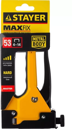 Степлер "Max 53" с регулировкой силы удара, металлический корпус, для тонкой скобы тип 53 (4-14 мм), STAYER Master 31501 купить в Нефтеюганске