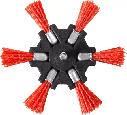 ЗУБР &quot;ПРОФЕССИОНАЛ&quot;. Щетка дисковая &quot;звезда&quot; для дрели, нейлоновая проволока с абразивным покрытием, 100мм 35163-100_z02 купить в Нефтеюганске