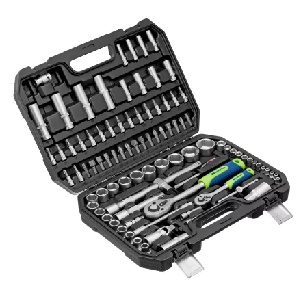 Набор инструментов Сибртех 13388, 1/2&quot;, 1/4&quot;, пластиковый кейс, 94 предмета купить в Нефтеюганске