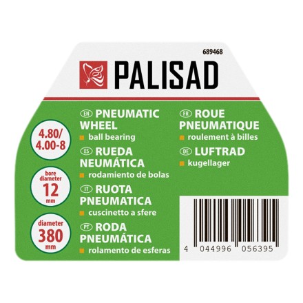 Колесо пневматическое Palisad 4.80/4.00-8 D380мм, подш. внут. диам. 12мм, длина оси 80мм 689468 купить в Нефтеюганске