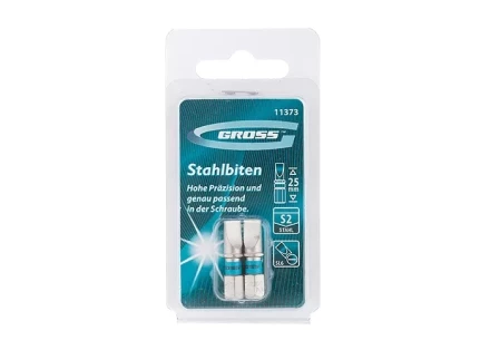 Набор бит SL6,0х25, сталь S2, 2шт GROSS 11373 купить в Нефтеюганске