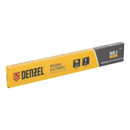 Электроды Denzel DER-3, диам. 2,5 мм, 1 кг., рутиловое покрытие, 97501 купить в Нефтеюганске