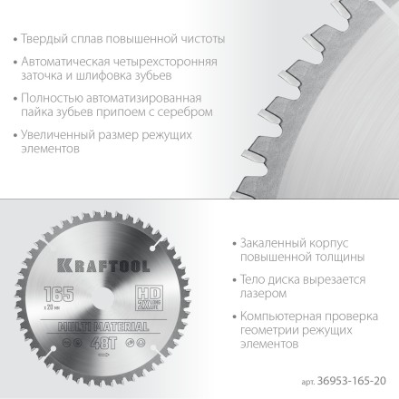 Диск пильный Multi Material, повышенный ресурс 36953-165-20 купить в Нефтеюганске