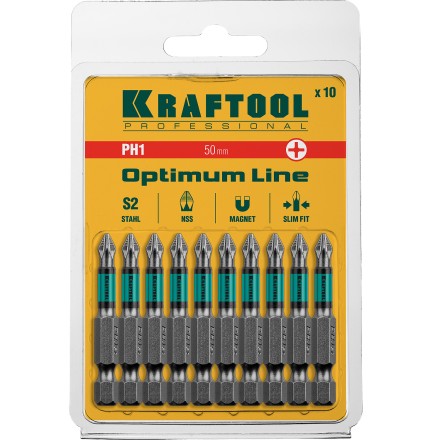 Биты KRAFTOOL OPTIMUM PH 26122-1-50-10 купить в Нефтеюганске