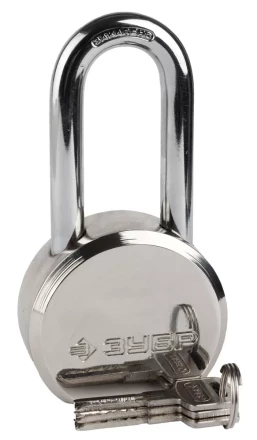 Замок ЗУБР &quot;ЭКСПЕРТ&quot; навесной, стальной корпус, удлиненная закаленная дужка, 65мм 37272-65 купить в Нефтеюганске