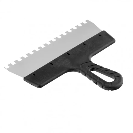 Шпатель из нержавеющей стали 250 мм зуб 8 х 8 мм пластмассовая ручка Россия 85143 купить в Нефтеюганске