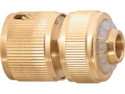 Соединитель латунный быстросъемный для шланга 1/2&quot; аквастоп  PALISAD 66240