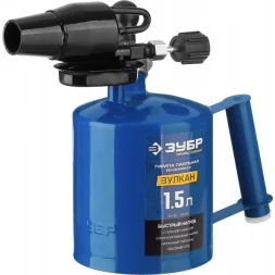 ЗУБР "ПРОФЕССИОНАЛ". Лампа паяльная ВУЛКАН, со стальным эжектором, 1,5 л 40652-1.5_z02