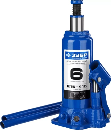 Домкрат гидравлический бутылочный T50, 6т, 215-415мм, ЗУБР Профессионал 43060-6 43060-6_z01 купить в Нефтеюганске