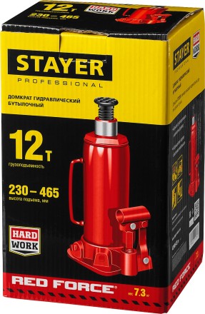 Домкрат STAYER &quot;PROFI&quot; гидравлический бутылочный, 12т, 210-400мм 43160-12 купить в Нефтеюганске