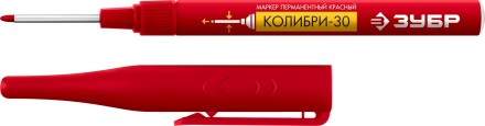 ЗУБР Колибри-30 красный, наконечник L 30 мм,  2.8 мм, перманентный маркер для отверстий (06338-3) купить в Нефтеюганске