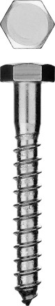 Шурупы ЗУБР с шестигранной головкой, оцинкованные, 12x100мм, 1шт 4-300456-12-100 купить в Нефтеюганске