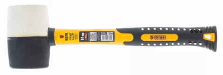 Киянка резиновая, 16 oz, черно-белая резина, фибергласовая рукоятка// Denzel 7711171 купить в Нефтеюганске