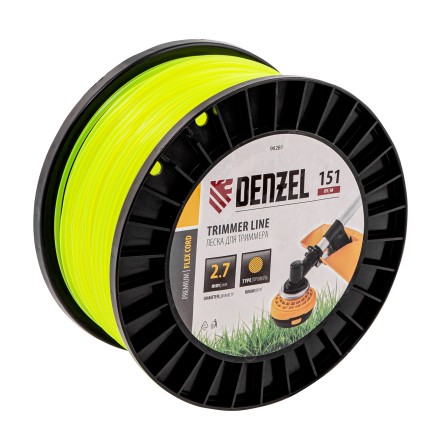 Леска для триммера круглая, 2,7мм х 151м, на DIN катушке FLEX CORD,  Denzel 96281 купить в Нефтеюганске