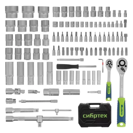 Набор инструментов Сибртех 13389, 1/2&quot;, 1/4&quot;, 108 предметов купить в Нефтеюганске