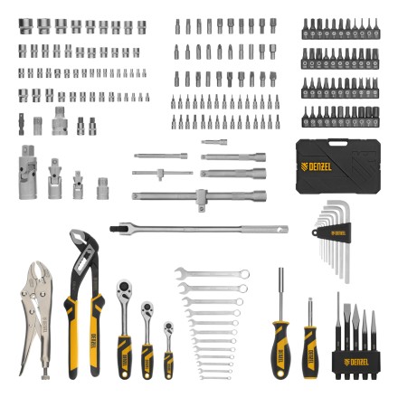 Набор инструментов Denzel 15808, 1/2&quot;, 3/8&quot;, 1/4&quot;, CrV, S2, пластиковый кейс, 232 предмета купить в Нефтеюганске