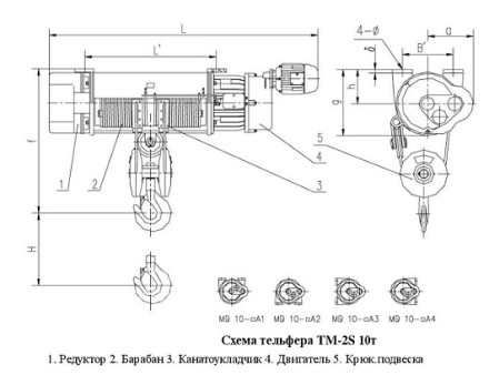 Тельфер электрический с тележкой, ТM-1S-10-12 Magnus-Profi Professional купить в Нефтеюганске