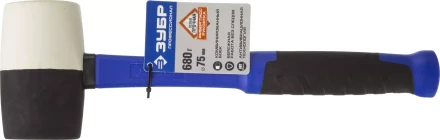 Киянка ЗУБР &quot;ПРОФЕССИОНАЛ&quot; резиновая черно-белая, с фиберглассовой ручкой, 680г 20532-680 купить в Нефтеюганске