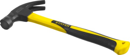 Молоток-гвоздодер &quot;Fiberglass-M&quot; с фиберглассовой рукояткой, с магнитом, 450 г, STAYER Professional 2027-450 купить в Нефтеюганске