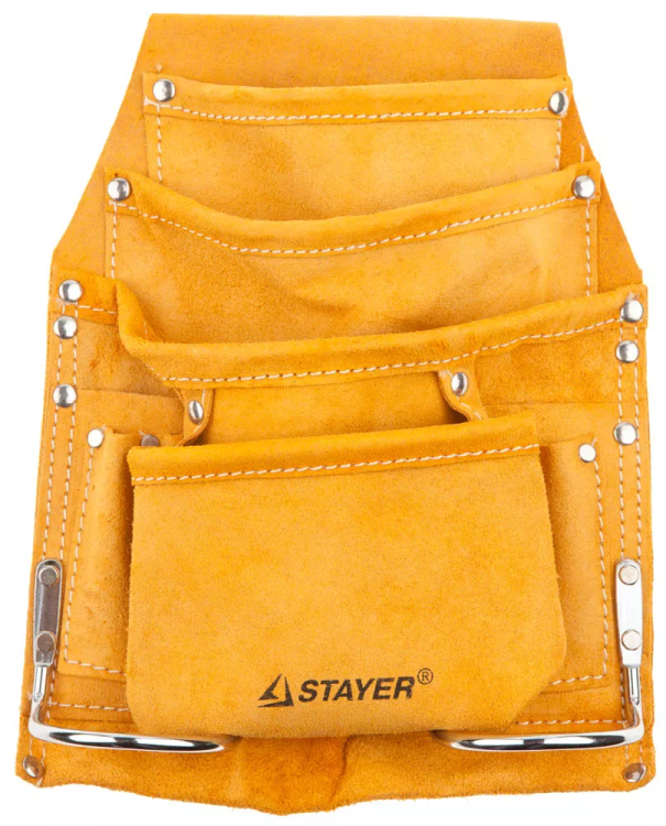 Сумка поясная STAYER "MASTER" для инструментов, кожаная, 8 карманов, 2 скобы 38505 купить в Нефтеюганске