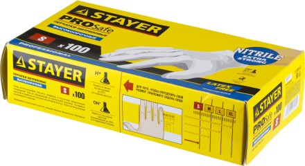 Перчатки STAYER &quot;PROFI&quot; нитриловые экстратонкие, S, 100шт 11203-S купить в Нефтеюганске