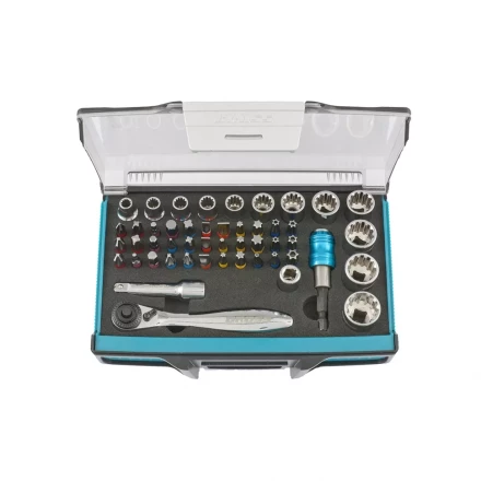 Трещотка с набором бит и торцевых головок, Адаптер и удлинитель, 49 штук,  S2 Gross 11600 купить в Нефтеюганске