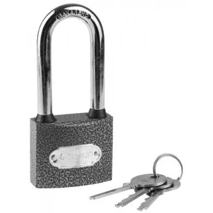 Замок ЗУБР &quot;МАСТЕР&quot; навесной, металлический корпус, удлиненная закаленная дужка, 50мм 3712-50-1 купить в Нефтеюганске