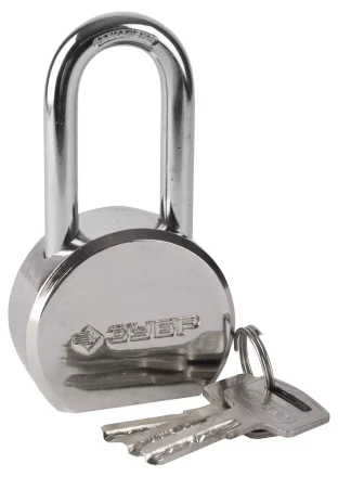 Замок ЗУБР &quot;ЭКСПЕРТ&quot; навесной, стальной корпус, удлиненная закаленная дужка, 55мм 37272-55 купить в Нефтеюганске