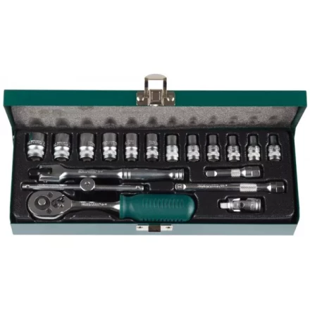 Набор торцовых головок KRAFTOOL &quot;INDUSTRIE QUALITAT&quot; (1/4&quot;) универсальный, Cr-V, металлический кейс, 18 предметов 27890-H18_z01 купить в Нефтеюганске