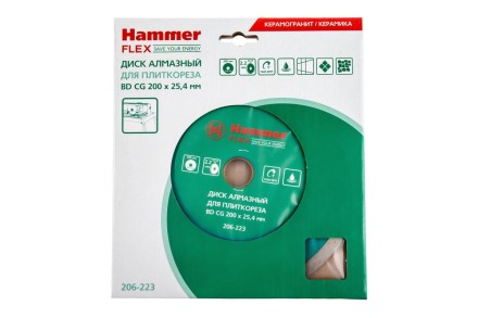 Круг алмазный HAMMER 206-223 ВD CG Ф200х25.4мм по керамограниту купить в Нефтеюганске