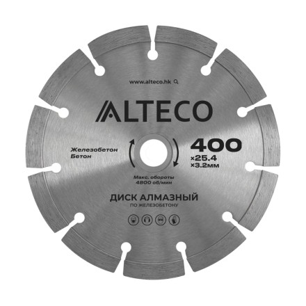 Диск алмазный по железобетону ALTECO 400x25.4x3.2 мм 66491 купить в Нефтеюганске