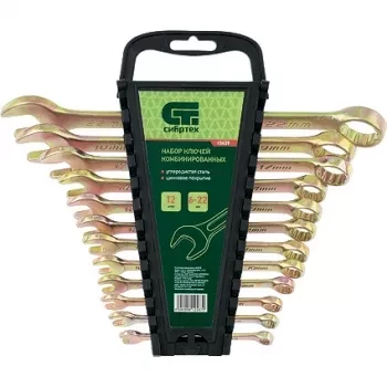 Набор ключей комбинированных 6-22 мм. 12 шт., СИБРТЕХ 15439 купить в Нефтеюганске