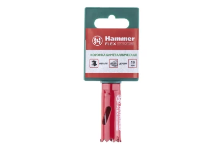 Коронка биметаллическая HAMMER Ф19х38мм 1/2&quot;  BiMETALL (224-001) купить в Нефтеюганске