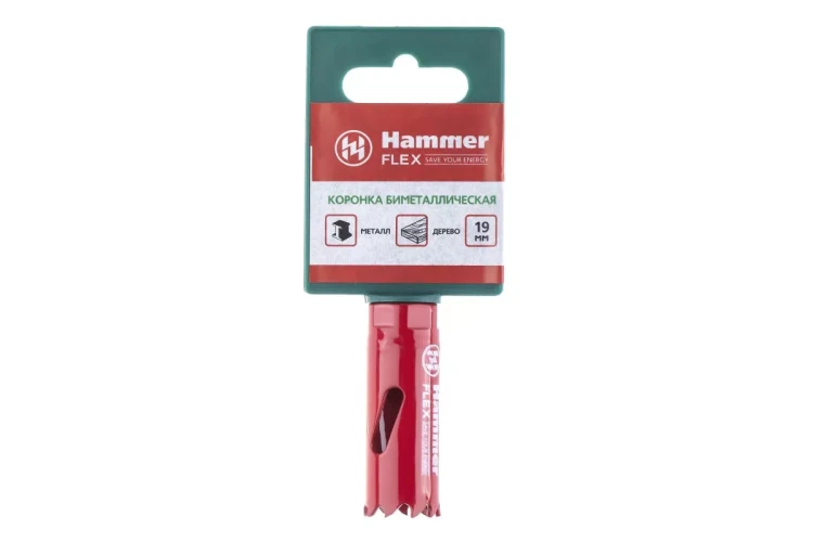 Коронка биметаллическая HAMMER Ф19х38мм 1/2"  BiMETALL (224-001) купить в Нефтеюганске