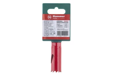 Коронка биметаллическая HAMMER Ф19х38мм 1/2&quot;  BiMETALL (224-001) купить в Нефтеюганске
