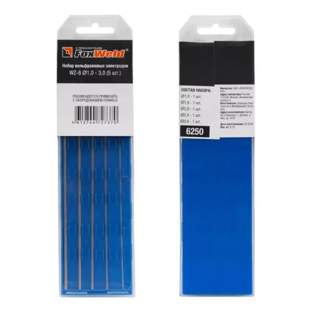 Вольфрамовый электрод WZ-8 d=1,0 - 3,0 набор FoxWeld купить в Нефтеюганске
