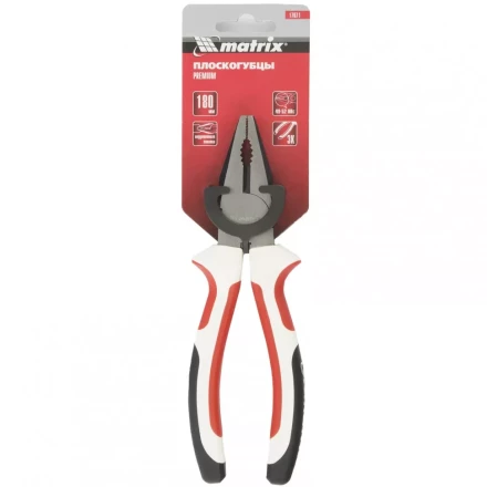 Плоскогубцы Premium 180 мм трехкомпонентные рукоятки MATRIX 17071 купить в Нефтеюганске