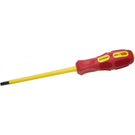 Отвертка STAYER &quot;PROFESSIONAL&quot; &quot;MAX-GRIP&quot; диэлектрическая, двухкомпонентная рукоятка, Cr-V, SL 5,5x125мм 25827-05-125 G купить в Нефтеюганске