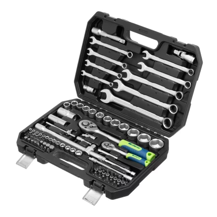 Набор инструментов Сибртех 13391, 1/2&quot;, 1/4&quot;, пластиковый кейс, 82 предмета купить в Нефтеюганске