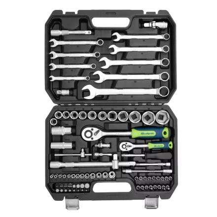 Набор инструментов Сибртех 13391, 1/2&quot;, 1/4&quot;, пластиковый кейс, 82 предмета купить в Нефтеюганске