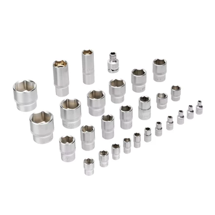 Набор инструментов Denzel, 1/2&quot;, 1/4&quot;, CrV, S2, пластиковый кейс, 82 предмета 15809 купить в Нефтеюганске